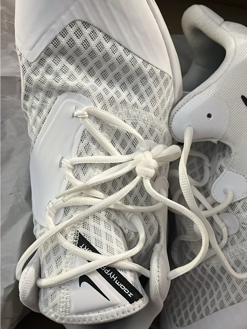 Nike White and Black Women's Basketball Sneakers